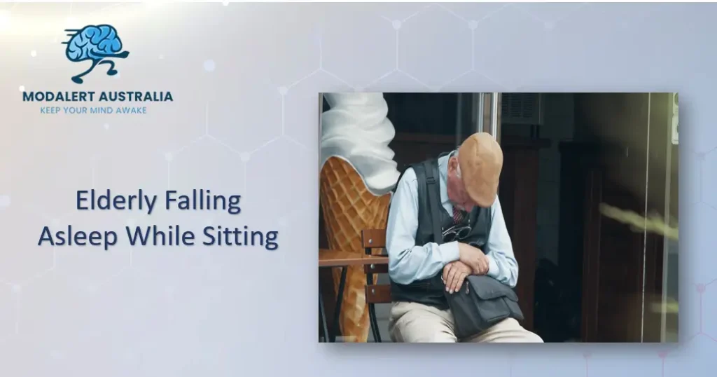 Elderly falling asleep while sitting