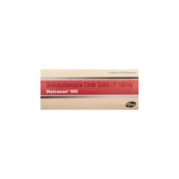Hetrazan 100mg (Diethylcarbamazine)