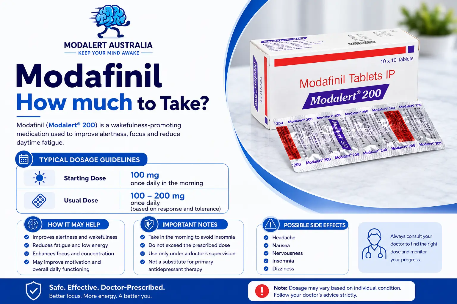 Modafinil How much to Take?